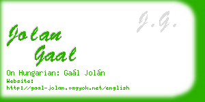 jolan gaal business card