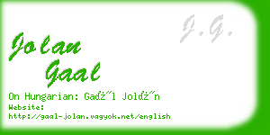 jolan gaal business card